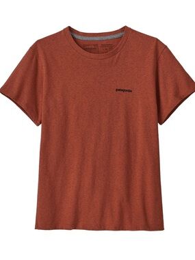 Patagonia P-6 Logo Responsibili-Tee in a reddish-orange color